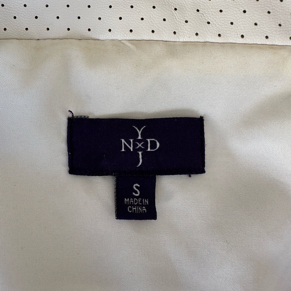 NYDJ Women's Cream Leather Jacket - Picture 2 of 2